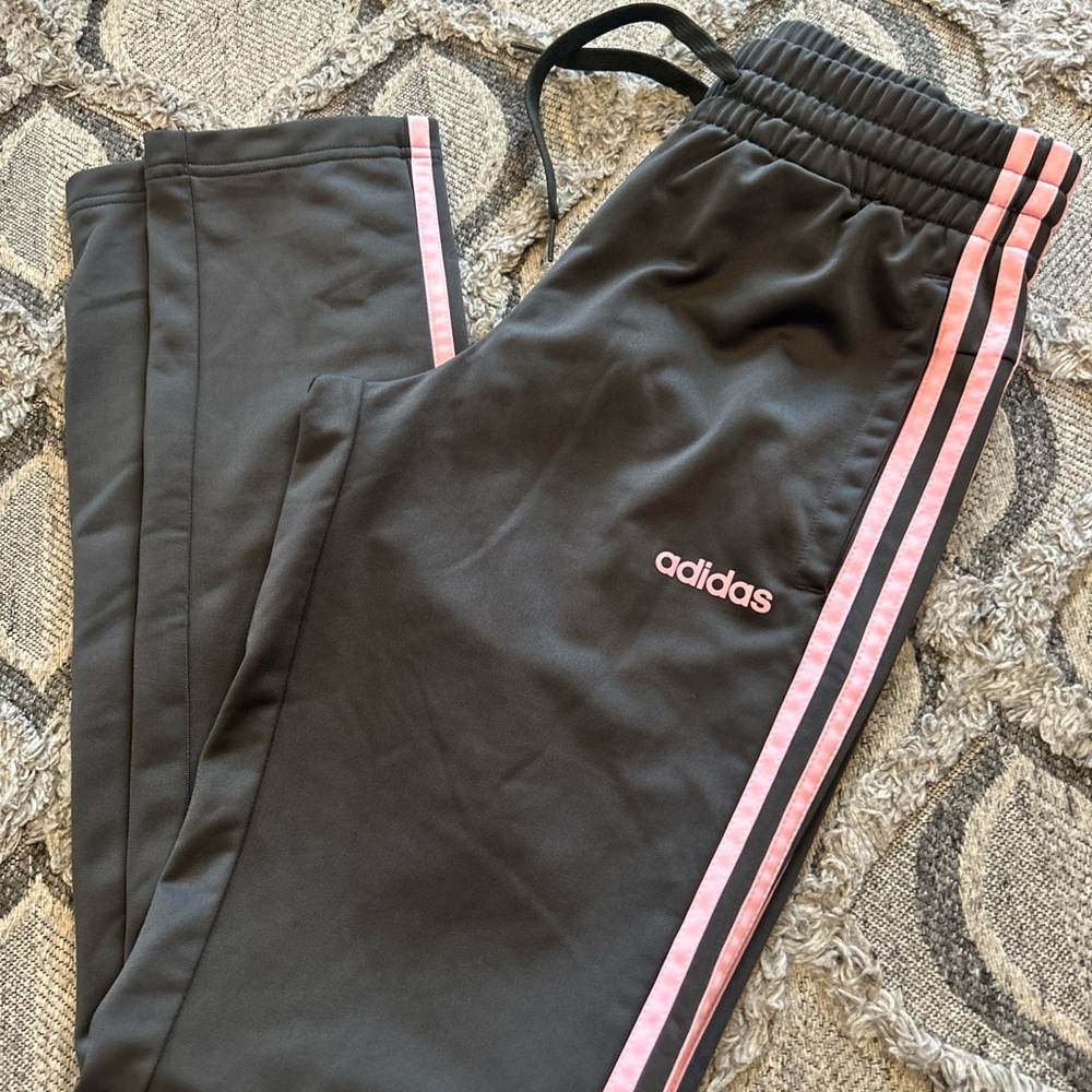 Adidas Women's Gray and Pink Joggers